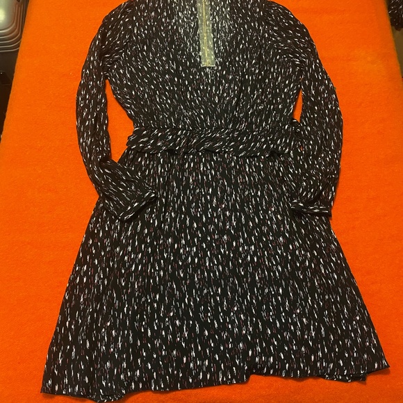 Scotch & Soda In Bloom ruffled edging crossover long sleeve dress NWT - Picture 3 of 15